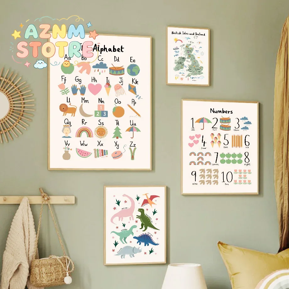 Star Map Poster - Mappa del Mondo degli Animali, Alfabeto